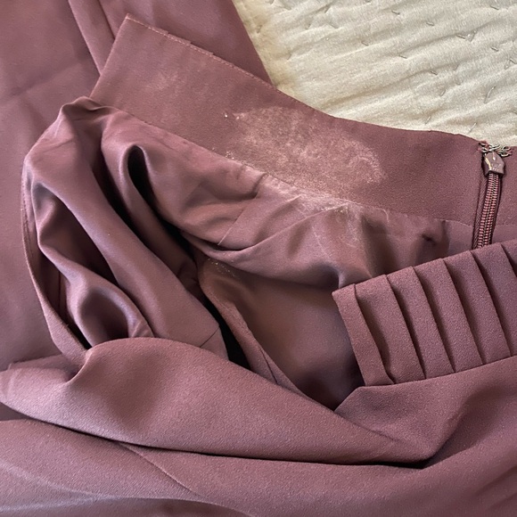 White House Black Market Burgundy Pleated Collar Jumpsuit Sz 8 Holidays Dressy - Picture 14 of 16